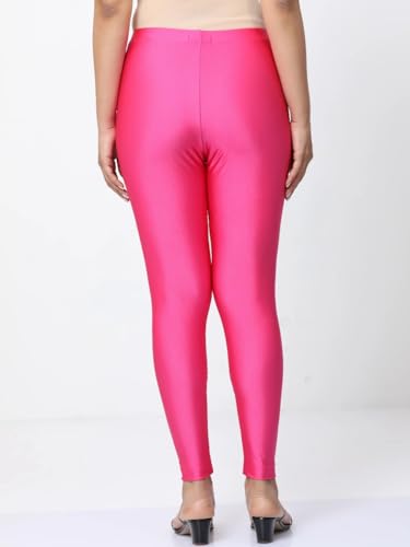 Image of Women's Nylon Shimmer Leggings | Ankle Length | Slim Fit | Stretchable Spandex Leggings | Shiny Finish | Casual Wear & Special Occasion