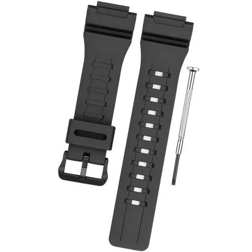 Image of DBLACK ''CDS17'' 18mm Resin Watch Strap / / Compatible Strap For Casio DW-291H Watch Model (Black)
