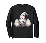 Photo Gallery funny easter gnome for spring with decorative easter eggs maglia a manica Photo Gallery funny easter gnome for spring with decorative easter eggs maglia a manica