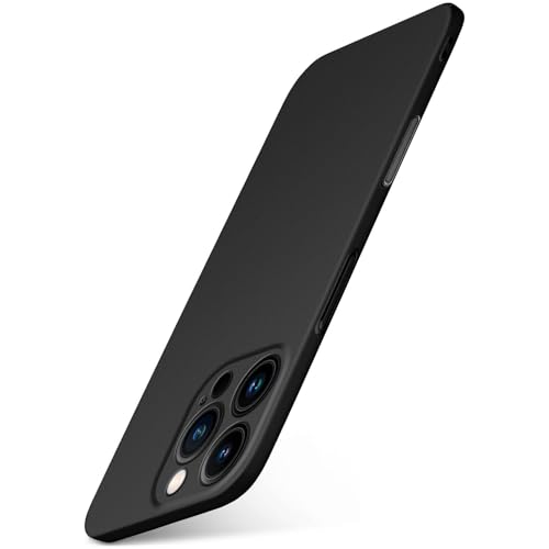 Moex Alpha Case Per Apple Iphone 16 Pro, Ultra Sottile, Con Protezione Rialzata, Sottile Cover Rigida, Minimalista, Nero Opaco
