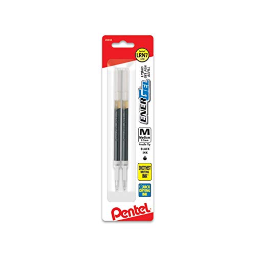 Pentel® Energel® Liquid Gel Pen Refills, Needle Point, 0.7 Mm, Black Ink, Pack Of 2 #TOP1