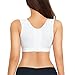 BRABIC Women Front Closure Post Surgery Compression Everyday Bras for Mastectomy Support with Adjustable Straps Wirefree (Medium, White)
