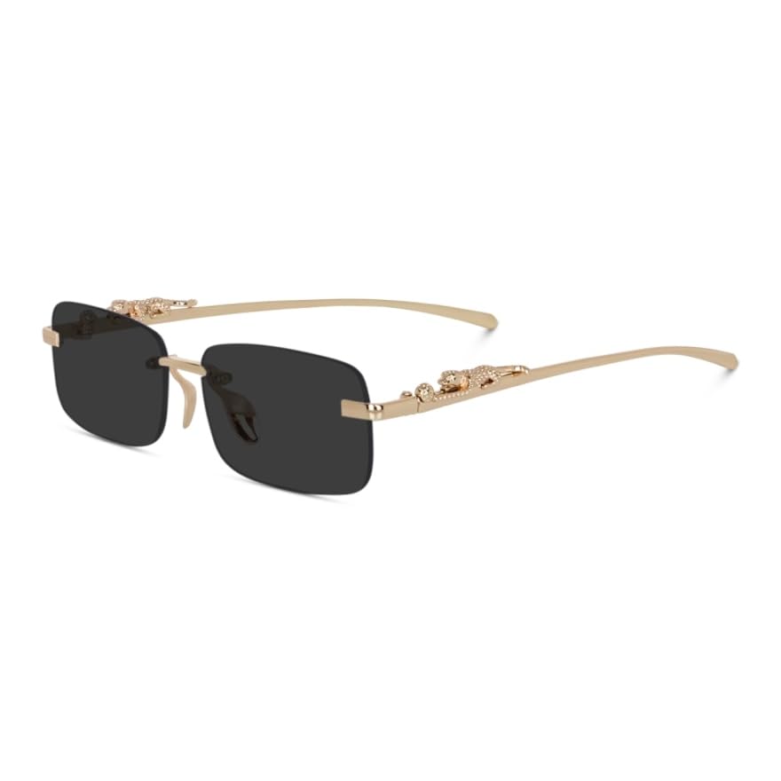 Freddy Mc Stan Rectangular Stylish Sunglasses | Metal Frameless Goggle For Men & Women |100% UV Protection with Frameless ...