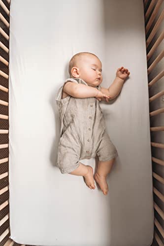 Pobibaby - Single Solid Premium Fitted Baby Crib Sheets For Standard Crib Mattress - Ultra-Soft Cotton Blend, Safe And Snug, And Stylish Solid Crib Sheet (Soft White) #TOP3