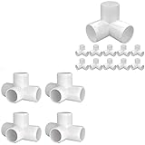 letsFix 4-Way&3-Way PVC Elbow Fittings 1 1/4 Inch, PVC Connectors for SCH40 1 1/4 Inch PVC Pipe - Build Heavy Duty PVC Furniture and Plumbing Projects Available, White