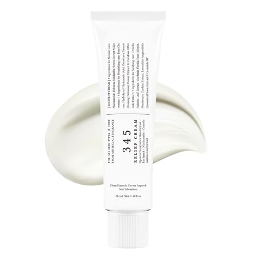 345 Relief Cream,Crema Reparadora Diaria De La Barrera Cutánea, Crema Facial Calmante Para Pieles Sensibles, Cuidado De La Piel Vegano Coreano Para Todo Tipo De Pieles