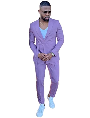 Costume 2 pièces pour homme avec veste à revers en pointe et coupe étroite