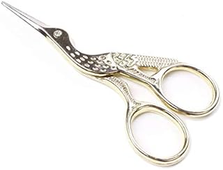 BIHRTC 3.6" Gold Stainless Steel Sharp Tip Classic Stork Scissors Crane Design Sewing Scissors DIY Tools Small Shear for Crafting,Embroidery,Needle Work, Art Work & Everyday Use