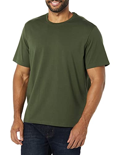 Amazon Essentials Herren T-Shirt Regular-Fit Kurzarm Rundhalsausschnitt 2er Pack, Schwarz/Olive, X-Large