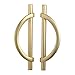 DAPANIY Brushed Gold Cabinet Pulls Drawer Pulls, Half Moon Shape Pulls Gold Drawer Dresser Kitchen Handles Antique Cupboard Door Handles, 4Packs ‎3.75inch