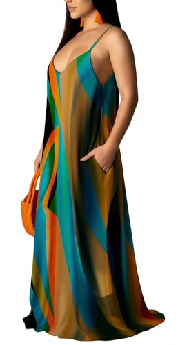 Image of SheKiss 2026 Women's Casual Summer Floral Long Maxi Dresses Floor Length Sleeveless Plus Size Sundresses