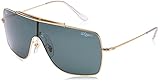 Ray-Ban RB3697 Wings II Square Sunglasses, Gold/Dark Green, 35 mm