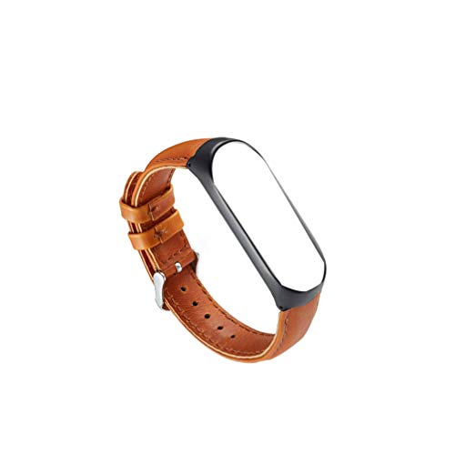 Pulseira de substituição UKCOCO compatível com Xiaomi Mi Band 4 – Pulseira de relógio de couro ajust
