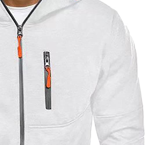 Maiyifu-GJ Fleece Hoodies for Men Long Sleeve Full Zip Up Sports Sweatshirt Lightweight Slim Fit Hoodie with Zip Pockets3