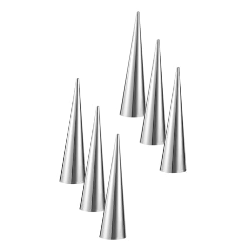 AUTSUPPL 6pcs Stainless Steel Cream Horn Molds Multi-use Cone Shaped Baking Tools for Croissants and Pastries for Baking Easy to and Store