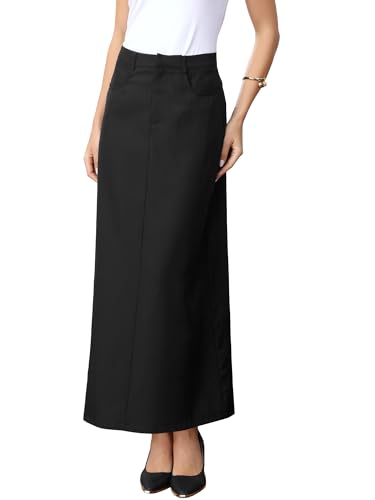 Allegra K - Allegra K Women's High Waist Pencil Long Skirt - Black Work and Office Maxi Skirt - Best Deal on Amazon