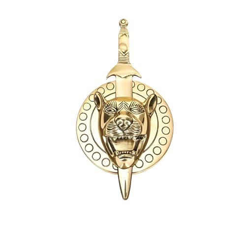 Image of Brass Lion Face Talwar, Vastu Remedy for Protection (10 cm, 1 kg)
