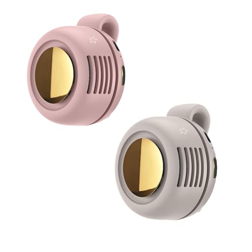 ABABON 扇風機 クリップ 羽なし ミニ ネックファン ポータブル Usb 充電式 静音 強力 腰掛け 3段階調節 360°送風調節 おしゃれ アウトドアや女性に最適 (シリコンクリップ オフホワイト + ピンク)の商品画像（Amazon）