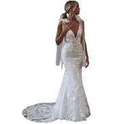 Fivsole Wedding Dresses for Birde 2025 Lace Applique Long Bridal Dress Mermaid Wedding Gown with ...