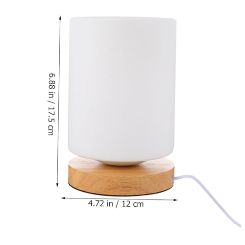 Lámpara de Mesa de Noche LED de Madera con Control Táctil USB miniatura 2