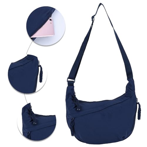 Nylon Crossbody Bag for Women Men Trendy Crescent Slouchy Tote Bag Hobo Shoulder for Outdoor Travel2