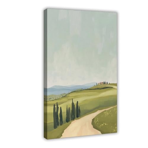 Toile de paysage pastoral de qualité supérieure avec cyprès pour chambre