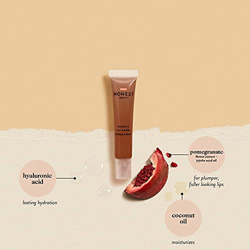 Honest Beauty Gloss-C Lip Gloss, Bronzite With Coconut Oil + Jojoba Seed Oil| Ewg Certified + Dermatologist Tested & Vegan + Cruelty Free | 0.33 Fl. Oz #TOP3