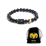 Pulsera ajustable de Aries para mujer con dije de Aries y bolsa de terciopelo negro, regalo de cumpleaños