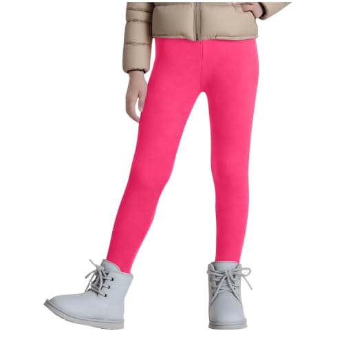 Girls Winter Leggings Thicken Fleece Lined Warm Stretchy Thermal Tights Pants for 3-13 Years