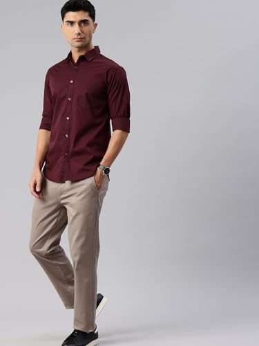 Image of Majestic Man Men's Cotton Slim Fit Solid Casual Shirt