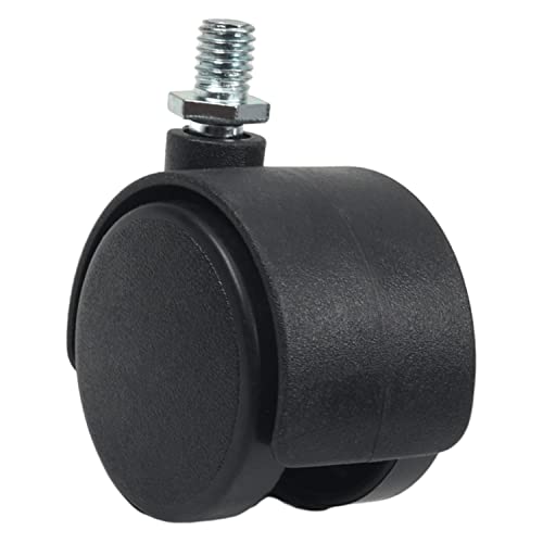 Casters, 1.5 Inch Swivel Caster Wheels 360 Degree Threaded Stem, Caster Wheel, M8 x 10mm, 33lb Capacity Black Tone,（Aicosineg）