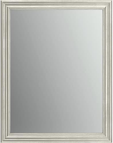 Delta AFMRM1-NSH-R Wall Mount Vanity, Bedroom or Bathroom Mirror, Hangs Horizontal or Vertical, 28"x36" Framed Flush Mount Rectangular Mirror, Standard Glass, Vintage Nickel Frame