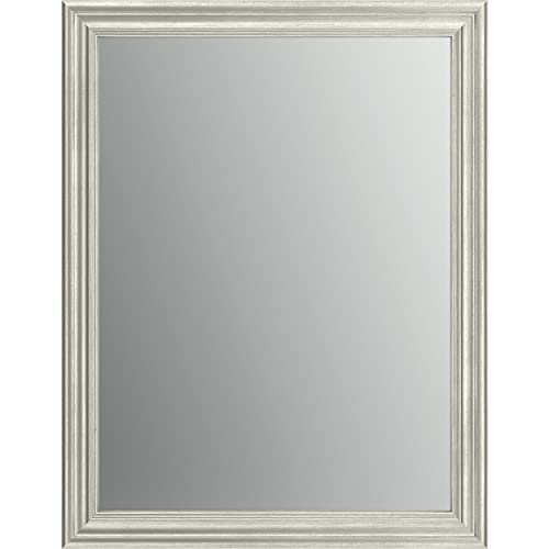 Delta Afmrm1-Nsh-R Wall Mount Vanity, Bedroom Or Bathroom Mirror, Hangs Horizontal Or Vertical, 28"X36" Framed Flush Mount Rectangular Mirror, Standard Glass, Vintage Nickel Frame #TOP29