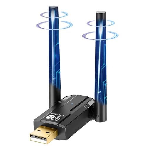 USB Bluetooth Adapter 5.4 für PC, 150M USB Bluetooth Dongle mit Doppelantenne, Plug und Play Blue Tooth Repeater für Desktop Laptop PC Headset und Speaker mit Windows 11 10 8.1 7