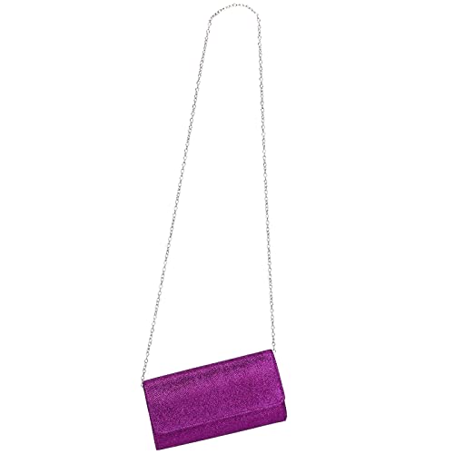 Outrip Women's Evening Bag Clutch Purse Glitter Party Wedding Handbag with Chain (Purple)