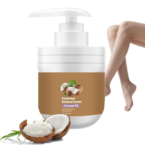 Image of Facial Hair Removal Cream, Coconut Oil Facial Hair Removal Cream, Moisturizing & Soothing, Remove Lip Hair & Beard, Gentle Quick Effective Painless Kind for Sensitive Skin