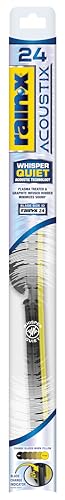 Image of Rain-X Acoustix 24 inch Wiper Blades (Pack Of 1), Whisper Quiet Automotive Replacement Windshield Wipers, Plasma Treated & Graphite-infused Coating for Smooth Performance & Long-lasting Durability