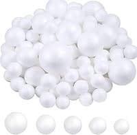Caiyloxn 80 Stück Styroporkugeln 5 Größen Polystyrene Balls Bastelschaumkugeln for DIY Crafts Art Decoration 2cm 2.5 cm 3 cm 4 cm 5 cm