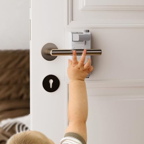 YEYA Child Safety Door Handle Lock, White, 2-Pack
