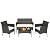 FDW Patio Furniture Set 4 Pieces Outdoor Rattan Chair Wicker Sofa Garden Conversation Bistro Sets for Yard (Brown)