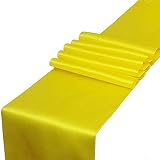 Rihana Home Satin Table Runner for Wedding Banquet Decoration Pack of 1,5,10,20 (Lemon Yellow, 1)