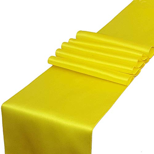 Rihana Home Satin Table Runner For Wedding Banquet Decoration Pack Of 1,5,10,20 (Lemon Yellow, 1) #TOP1