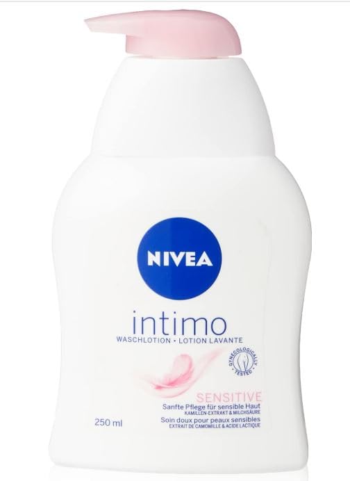 NIVEA Intimo Sensitive Wash Lotion 250 ml (8.45 fl oz) Gentle Intimate Cleansing Wash with Pump Dispenser, Mild Daily Care Formula, pH-Balanced Personal Hygiene Liquid, Dermatologically Tested - image 1