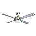 Yosemite Home Decor ANSEL-BN 52-Inch Ceiling Fan with Light Kit and Silver/Matte Black Blades ...