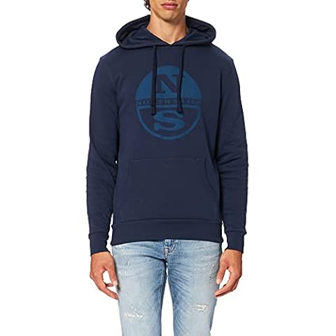 NORTH SAILS Men's Hoodie Sweatshirt W/Graphic Hooded, Navy Blue, XXXL Cover