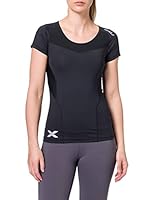2XU Women's Compression S/S Top, Black/Black, L