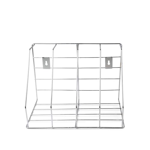 Image of Zepdos Stainless Steel File Organizer Rack for Desk, 4 Slot Magazine Holder & Document Organizer Stand, Wall Mounted Office File Holder for Books, Files Rack | Home & Office Desk Organizer
