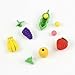 8 Cards - Creative Bagged Vegetable and Fruit erasers, Primary School Student prizes, Learning and exam Classroom Stationery - Color