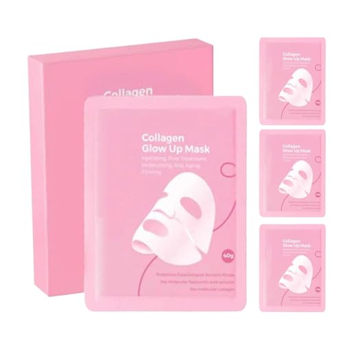 Mascarillas Iluminadora Colágeno, 4 Piezas Mascarillas Facial Colágeno Hombres Mujeres, Mascarillass Reafirmantes Colágenos Envoltura Nocturna, Mascarillass Faciales Coreanas Colágenos Cuidado Piel