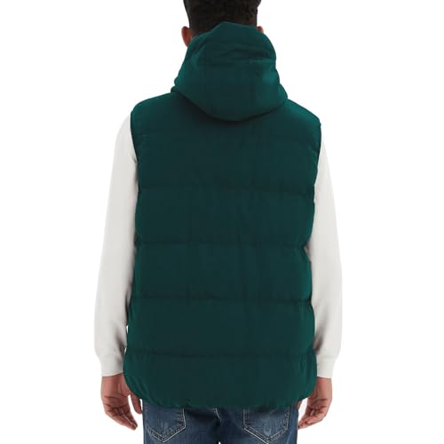 Image of Mywu Mens Puffer Vest with Hood Winter Outdoor Quilted Sleeveless Jacket